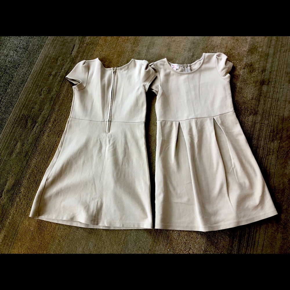 2 girls size 7/8 khaki uniform dress.